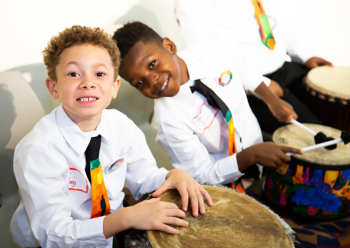 LPTM apprentices playing drums
